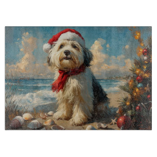 Planche À Découper Old English Sheepdog Christmas Vintage Beach