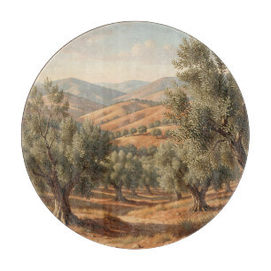 Planche À Découper Oliveraie Collines ondoyantes Campagne toscane