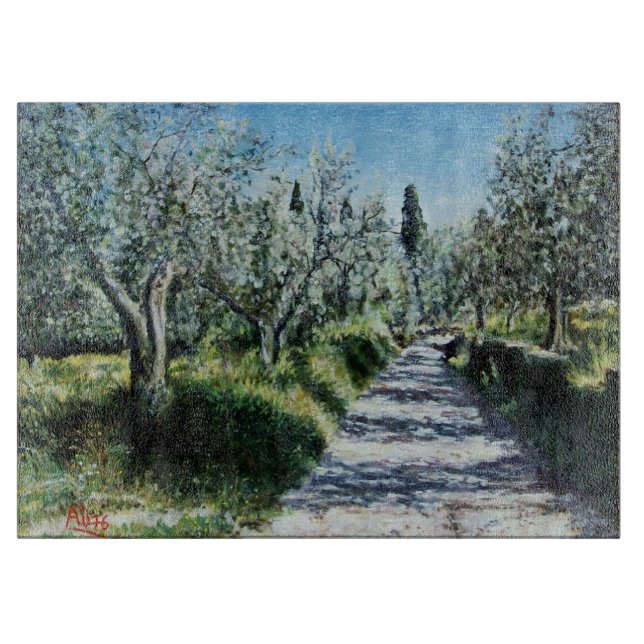PLANCHE À DÉCOUPER OLIVIERS EN TOSCANE DE RIMAGGIO (Devant)
