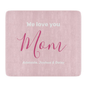 Planche À Découper On t'aime maman   Noms personnalisés des enfants