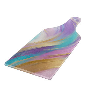Planche À Découper Or Abstrait rose Lilac Turquoise
