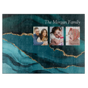 Planche À Découper Or Black & Turquoise Agate, do-it-yourself Nom 3 P