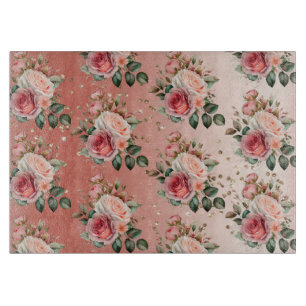 Planche À Découper Or Confetti rose Roses Floral