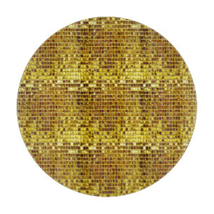 Planche À Découper Or Mosaic Elegant Glam esthétique verre de luxe