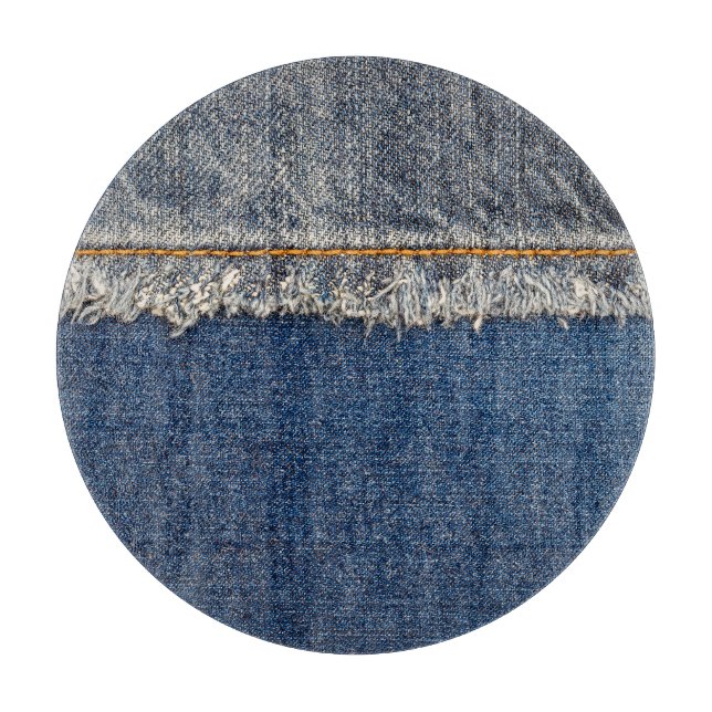 Planche À Découper Orange Stitch, Double Denim Patch. (Devant)