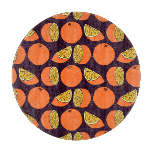 Planche À Découper Oranges sans couture motif, texture vintage.