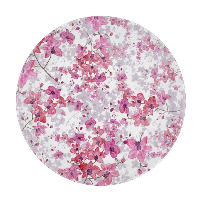 Planche À Découper Orchidée : beauté rouge singulière. (Devant)