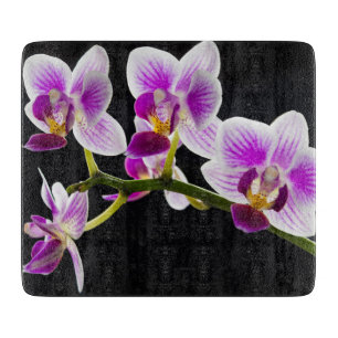 Planche À Découper Orchidée blanche et violette