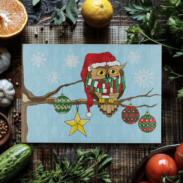 Planche À Découper Ornements d'arbre de la Chouette de Noël (Créateur téléchargé)