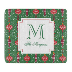 Planche À Découper Ornements de Noël festifs Monogramme