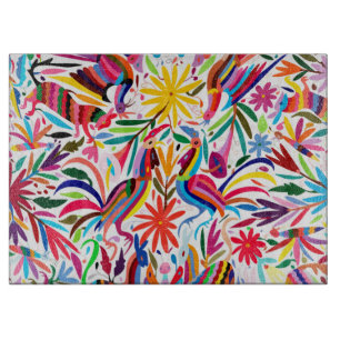 Planche À Découper Otomi coloré Imprimer, Motif floral/animal