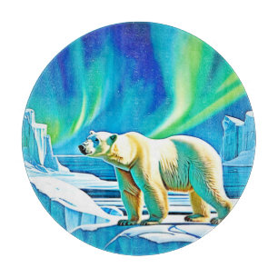 Planche À Découper Ours de l'Arctique Lumières du Nord