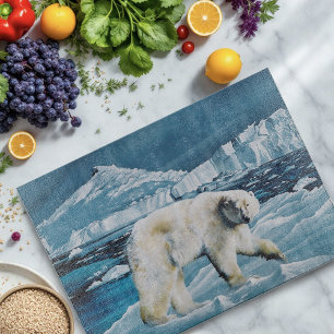 Planche À Découper Ours polaire arctique bleu