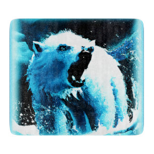 Planche À Découper "Ours Polaire En Colère" Belle Peinture. Commandez
