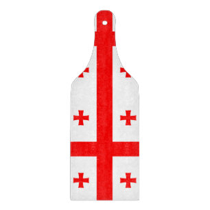Planche À Découper Pagaie à découper en verre avec drapeau de la Géor