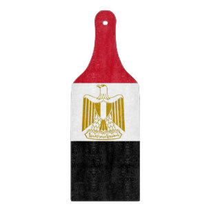 Planche À Découper Pagaie à découper en verre avec drapeau d'Egypte