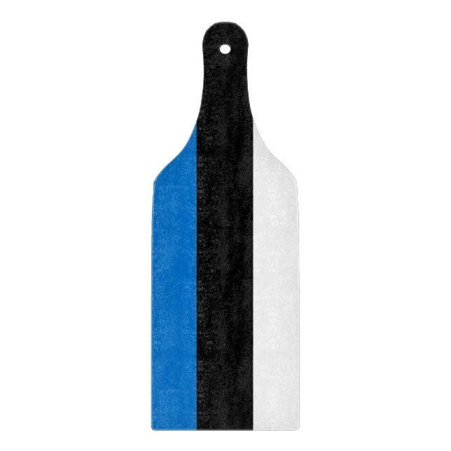 Planche À Découper Pagaie à découper en verre avec drapeau d'Estonie (Devant)