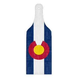 Planche À Découper Pagaie à découper en verre avec drapeau du Colorad