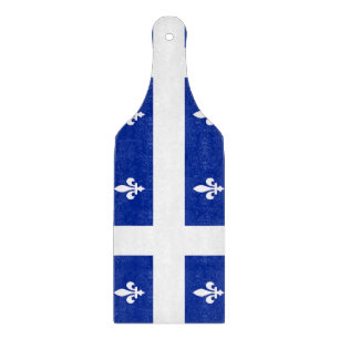 Planche À Découper Pagaie à découper en verre avec drapeau Québec