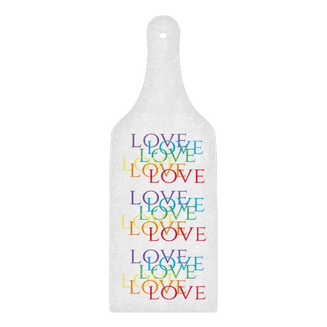 Planche À Découper Pagaie de coupe en verre LOVE (Devant)