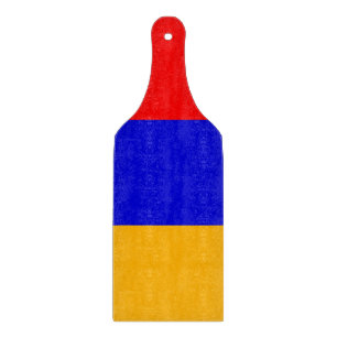 Planche À Découper Pagaie en verre avec drapeau d'Arménie