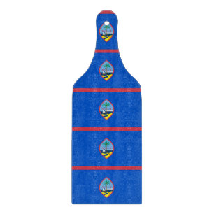 Planche À Découper Pagaie en verre avec drapeau de Guam