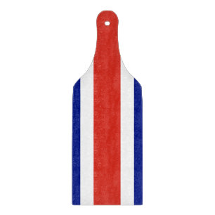 Planche À Découper Pagaie en verre avec drapeau du Costa Rica