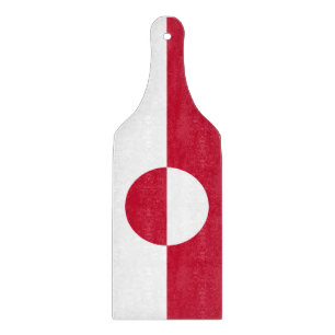 Planche À Découper Pagaie en verre avec drapeau du Groenland
