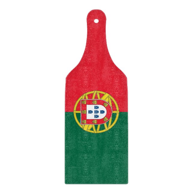 Planche À Découper Pagaie en verre avec drapeau du Portugal (Devant)