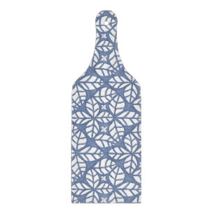 Planche À Découper Pagaie en verre bleu et blanc