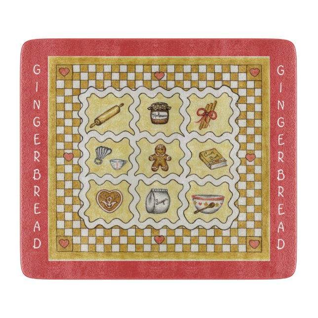 Planche À Découper Pain d'épices Cookies Cuisine Cadeau (Devant)