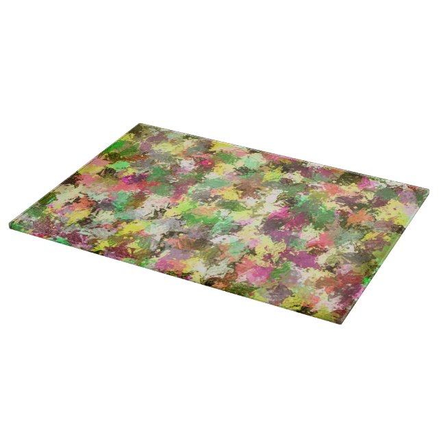 Planche À Découper Paint Splatter Automne Couleur Feuilles Abstraits (Coin)