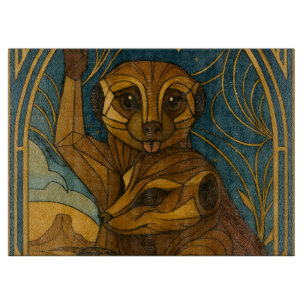 Planche À Découper Paire Meerkat Stylisée Sous Ciel Étoilé