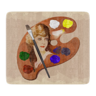 Planche À Découper Palette d'artiste d'apparence vintage