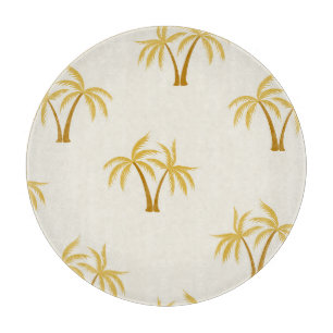 Planche À Découper Palmiers d'or : Textile Tropical.