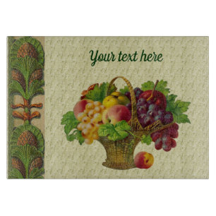 Planche À Découper Panier de fruits d'art vintage personnalisé