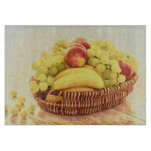 Planche À Découper "Panier de fruits" jolie photo. Commandez dès main