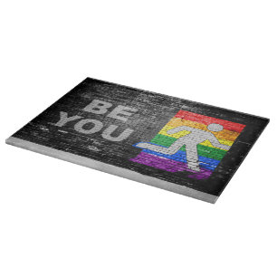 Planche À Découper Panneau de couleurs de fierté arc-en-ciel urbain S