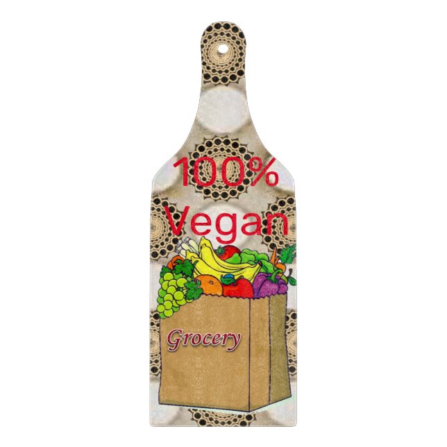 Planche À Découper Panneau de coupe en verre 100% Vegan (Devant)
