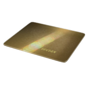 Planche À Découper Panneau de coupe en verre brillant d'or