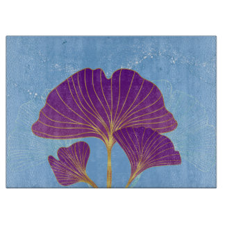 Planche À Découper Panneau de coupe en verre Ginkgo personnalisé