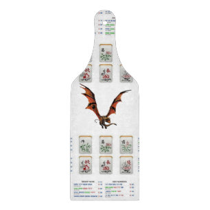 Planche À Découper Panneau de coupe en verre Mahjong