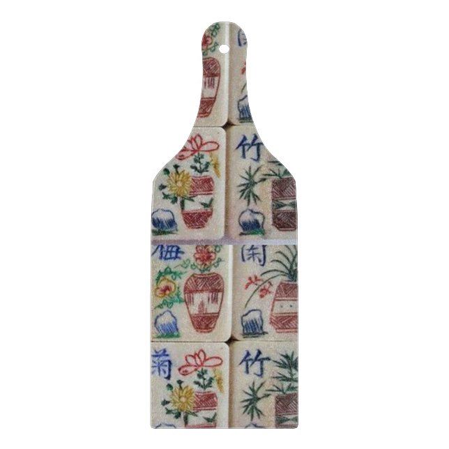 Planche À Découper Panneau de coupe en verre Mahjong (Devant)