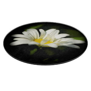 Planche À Découper Panneau de coupe en verre rond Oxeye Daisy