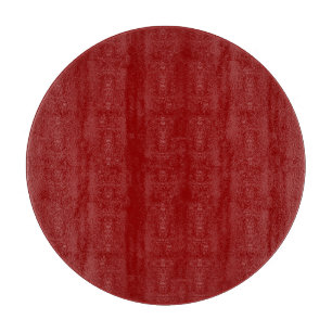 Planche À Découper Panneau de coupe en verre rond rouge foncé