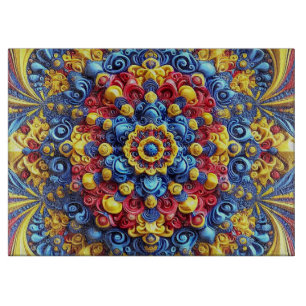 Planche À Découper Panneau de découpe en verre avec couleurs roumaine