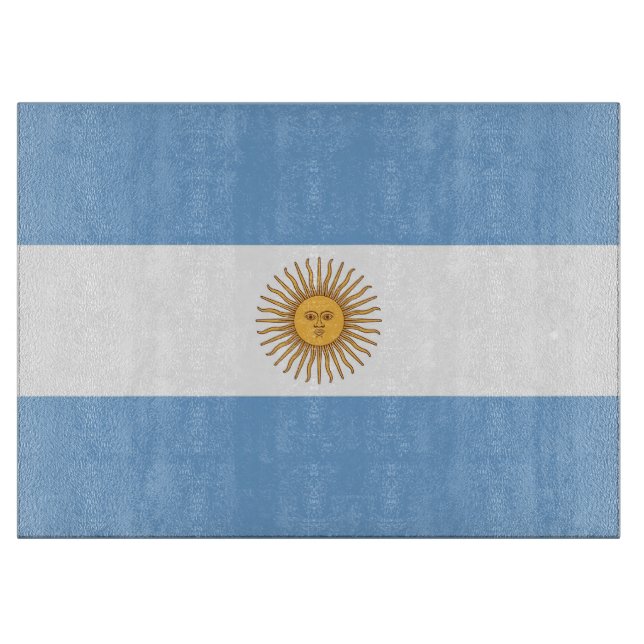Planche À Découper Panneau de découpe en verre avec Drapeau d'Argenti (Devant)