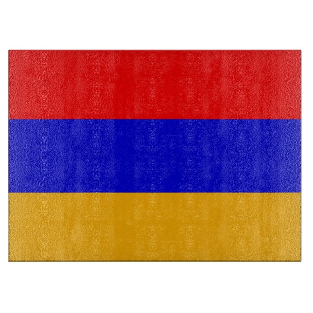 Planche À Découper Panneau de découpe en verre avec Drapeau d'Arménie (Devant)