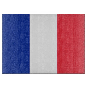 Planche À Découper Panneau de découpe en verre avec Drapeau de France