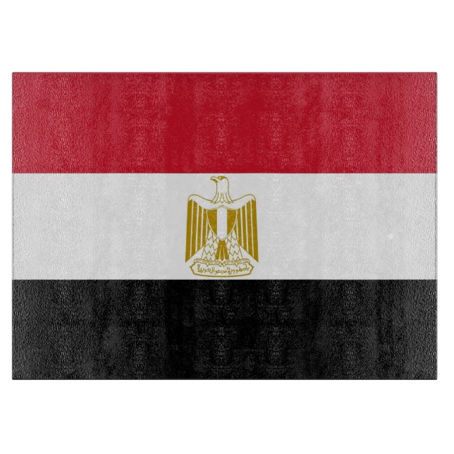 Planche À Découper Panneau de découpe en verre avec Drapeau d'Egypte (Devant)